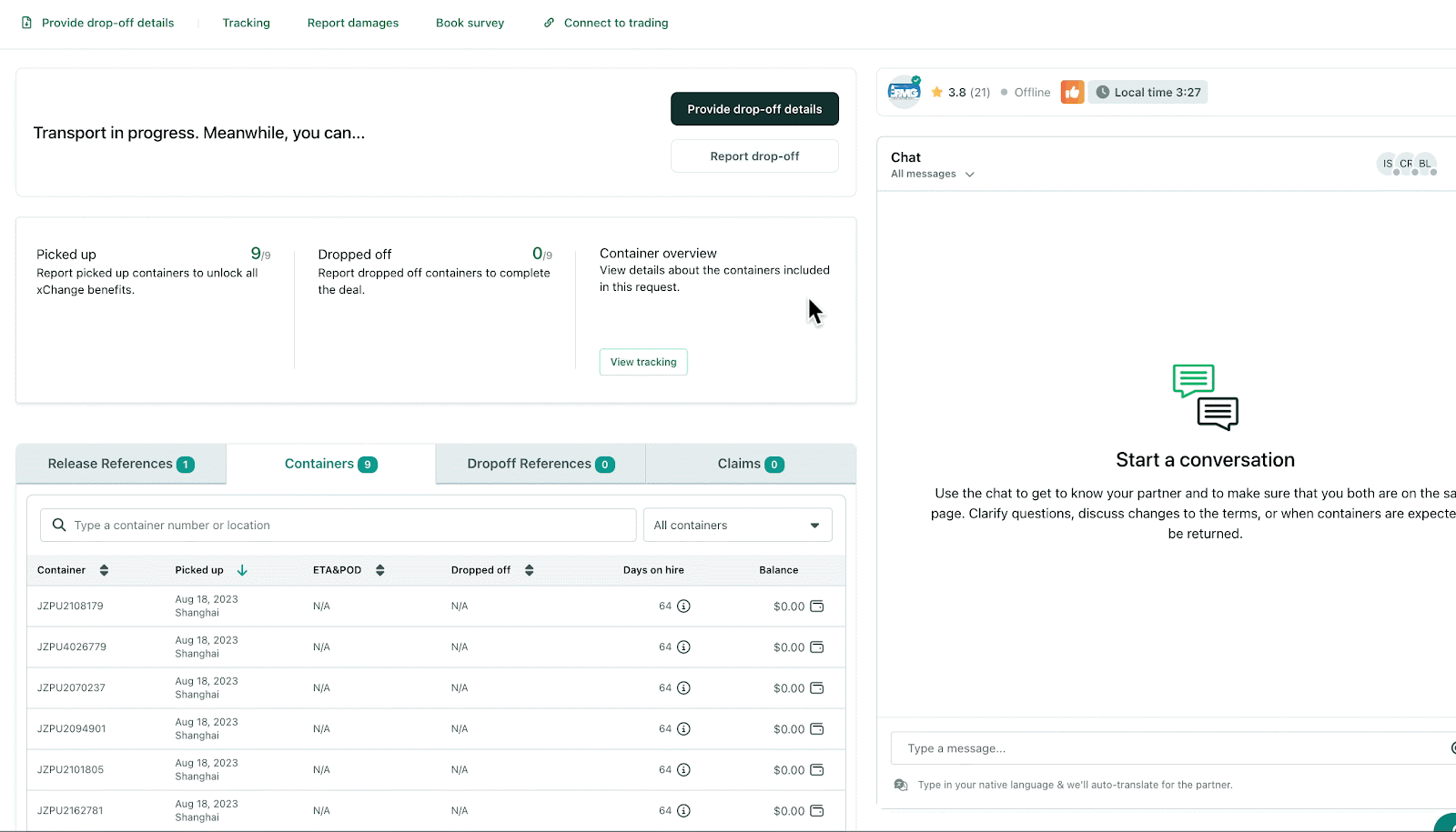 How do I provide Dropoff References? xChange Service